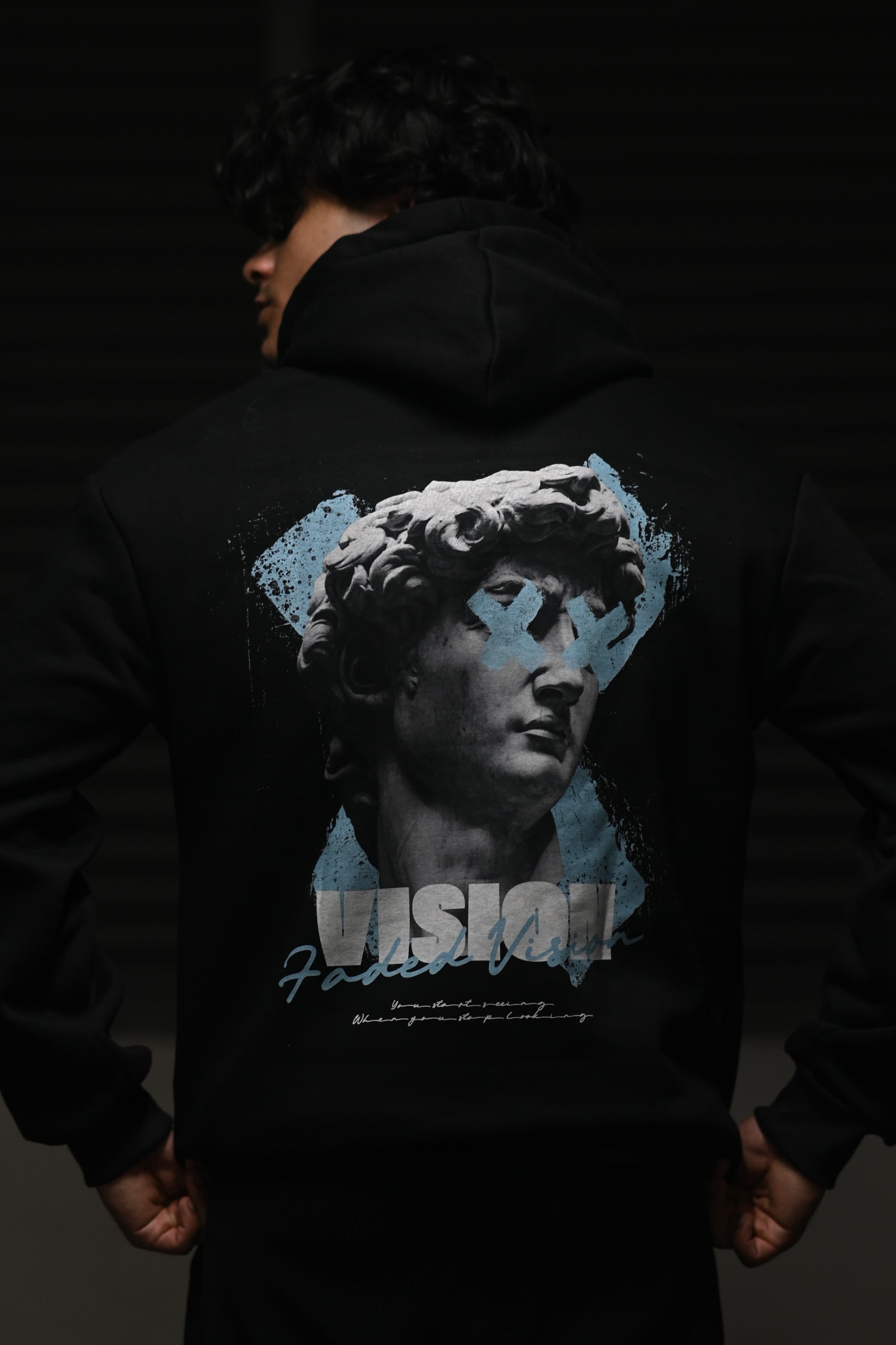 Heavyweight hoodie Canada featuring a graphic of a statue with a modern design on the back
