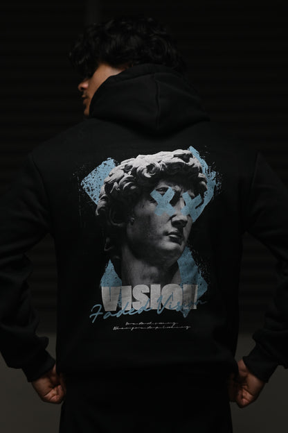 Heavyweight hoodie Canada featuring a graphic of a statue with a modern design on the back